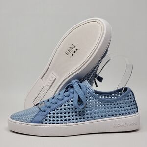 MICHAEL Michael Kors Olivia Raffia Sneakers Women's Size 6.5M Blue Sneakers New